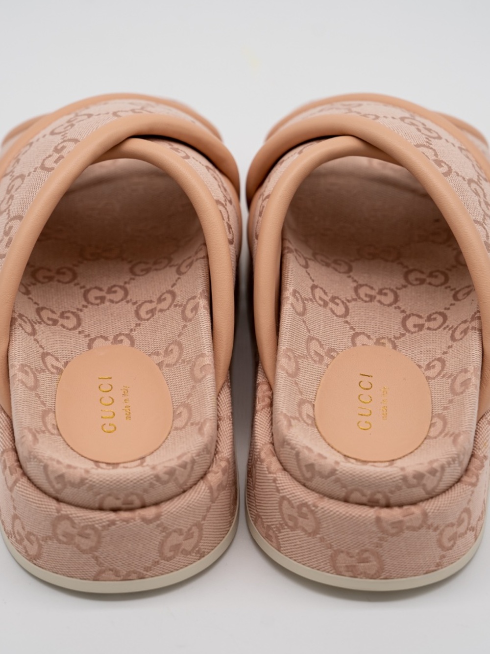size 37.5G 7.5 US Gucci GG Platform Slides Sandals Pink - Picture 5 of 11